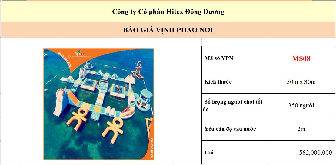 Vinh phao noi kich thuoc 30 x 30m 562.000.000