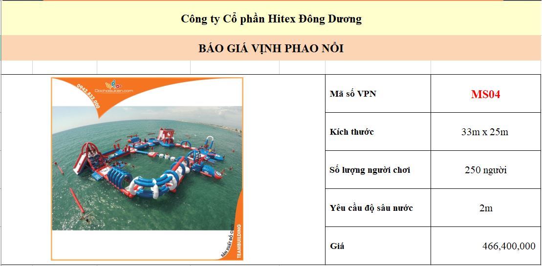 Vinh phao noi kich thuoc 33 x 25m